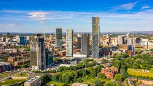 Manchester skyline showing the city buildings