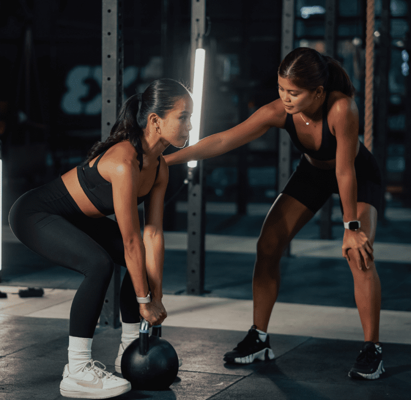 woman training female client